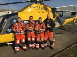 Air ambulance crew with their new personal headlamps